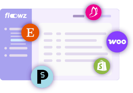 Illustration de certains canaux de vente OMS compatibles avec Flowz
