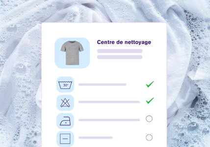 Illustration des préconisations pour le centre de nettoyage d’un produit