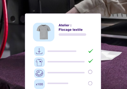 Interface de suivi de préparation par atelier dans le logiciel EMS Flowz